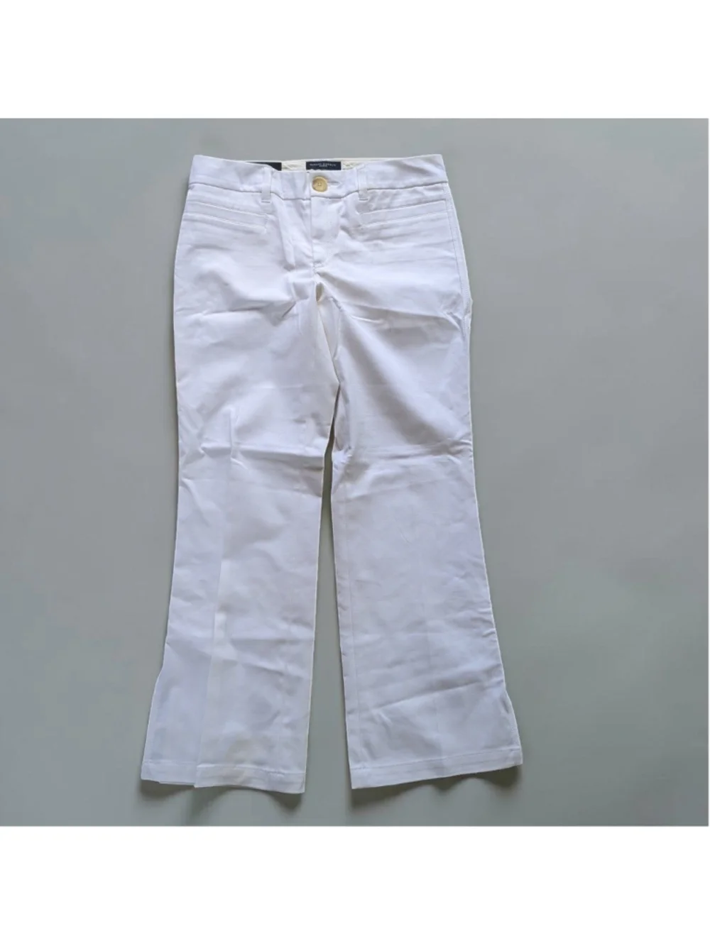 Banana Republic Martin Fit White Side Slit Pants Sz 10 Short NWT